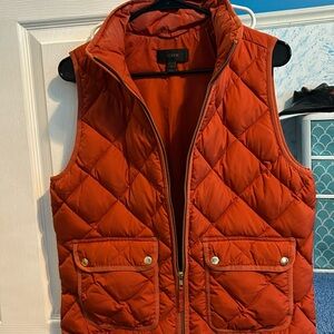 Women’s J.Crew, quilted rust vest, size medium